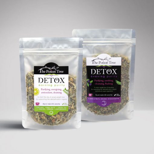 Detox tea potion tree nz botanical tea weight blood sugar organic australia plants nettle green tea rosehip skin purity blueberry yerba mate morning evening program senna free