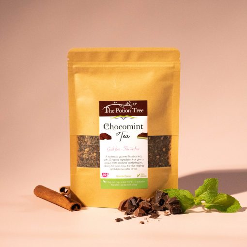 chocomint tea nz chocolat mint peppermint cacao rooibos chai organic caffeine free potion tree after eight new zealand herbal