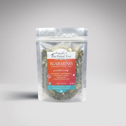 warming tea cold thyme eucalyptus plantain ginger flu antiviral herbal tea nz