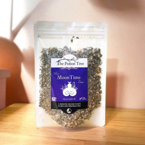 Moontime tea herbal organic nz menstrual pain premenstrual syndrom new zealand herbal relief natural